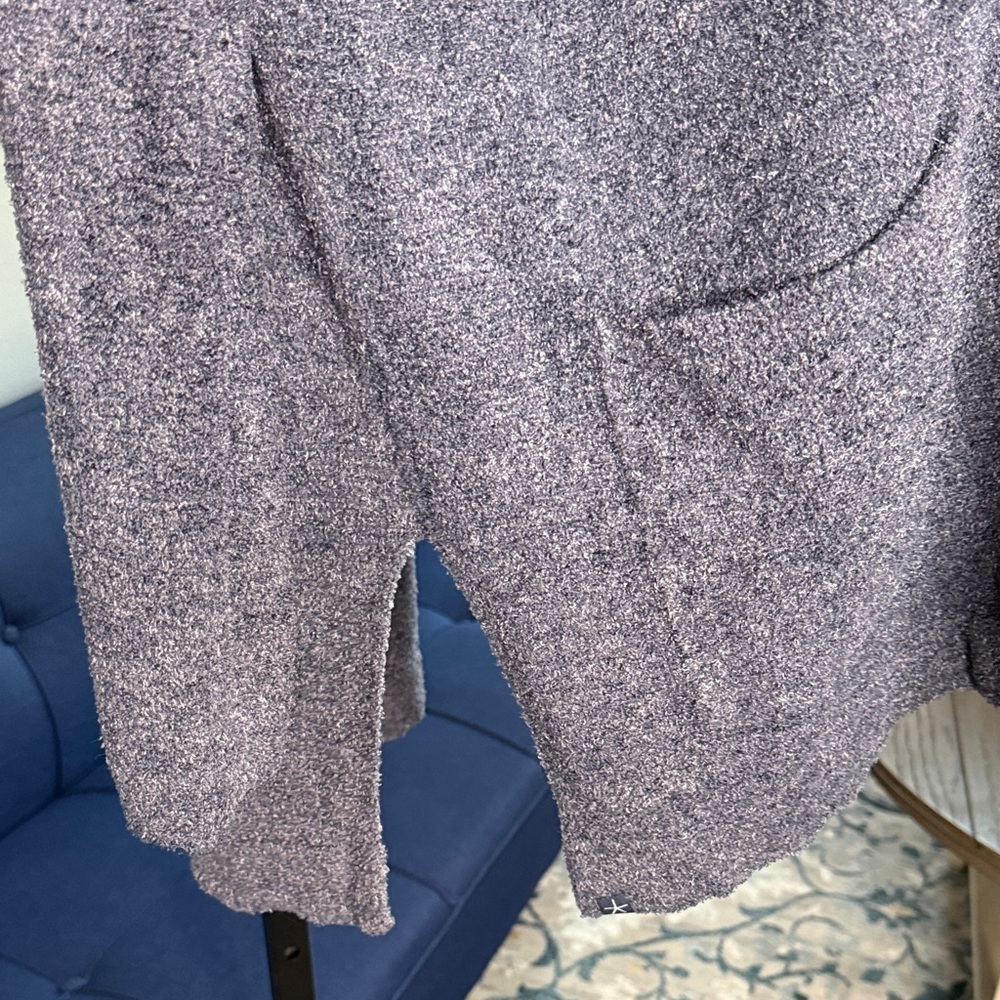 Barefoot Dreams Women's Navy Blue Heathered Open-Front Cardigan size Large - Picture 3 of 6